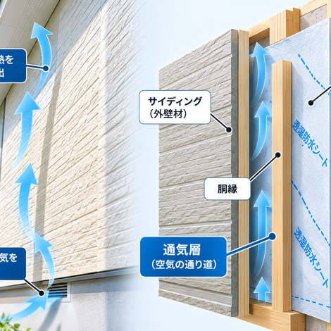 外壁通気工法の仕組みと airflow